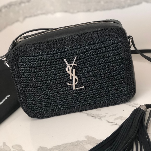 ysl black raffia bag